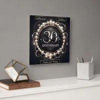 Graceful Pearl 30th Anniversary Square Wall Clock