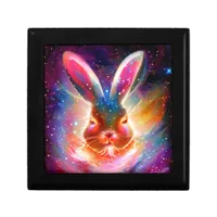 Cosmic Rabbit Wooden Jewelry Keepsake Box