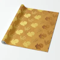 Gold Foil Thanksgiving Wrapping Paper