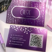 Modern Bold Foil Confetti Rain  Business Cards