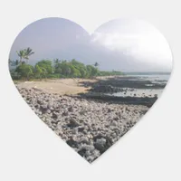 Punaluʻu Black Sand Beach Hawaii Big Island Heart Sticker