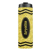 Custom Kids Name Yellow Glitter Crayon Tumbler