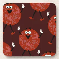 Pepperoni Tony Pattern Fun Cartoon Pizza Joy Coaster