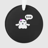 Funny Colorful Boo of Disapproval Girl Ornament