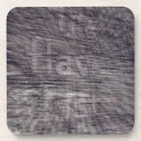 Abstract Ghost Sign on Brick Building Coaster