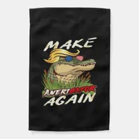 Funny Make Amerigator Again Donald Parody American Garden Flag