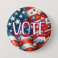 Red, White and Blue Patriotic Vote  Button