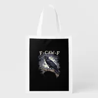 F Caw F Funny Bird Crow Creative Casual Design Grocery Bag