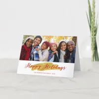 Happy Holidays Gold Foil Tree Christmas Photo Holiday Card