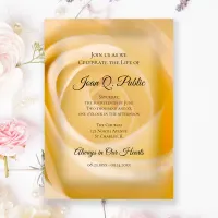 White Rose Floral Celebration of Life Memorial Invitation