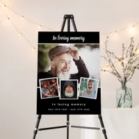 Funeral photo collage black memorial welcome  foam board