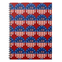 USA - American Flag and Stars in Circle Notebook