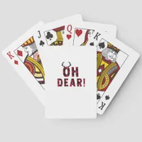 Funny Attitude Oh Dear Plaid Deer Creative Design  Poker Cards