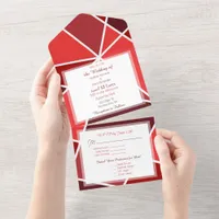 Elegant Geometrical Wedding All In One Invitation