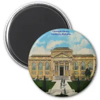 Vintage Carnegie Library Anniston Alabama  Magnet