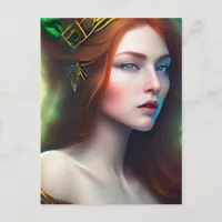 St. Patricks Day Goddess Woman Postcard