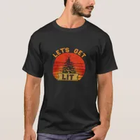 Let's Get Lit Funny Christmas Humor Quote Vintage  T-Shirt