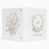 Cottagecore Wildflower Romantic Botanical Recipe 3 Ring Binder