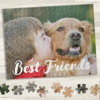 Simple Photo Custom Pet Dog Kids Best Friends Jigsaw Puzzle