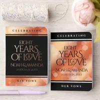 Elegant 8th Bronze Wedding Anniversary Foil Vow Books