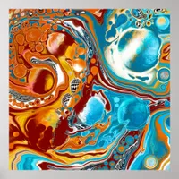 Planetary Bliss Fluid Digital Art Poster