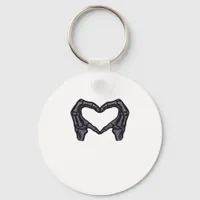 Skeleton Hands Forming A Heart  Keychain