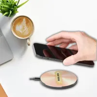 Monogrammed Peach and Gold Business | Wireless Charger