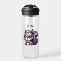 Adorable Cute Cartoon Squirrel Personalized  Water Bottle