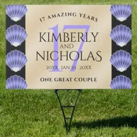 Elegant 17th Shells Wedding Anniversary Sign