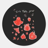 It’s Fall Y’all Minimal Clean Classic Round Sticker