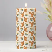 Orange and White Cats Naive Art Style Pillar Candle