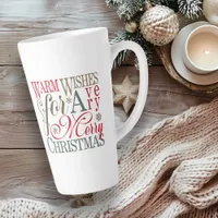 Warm Wishes Typography Red/Green ID589 Latte Mug