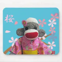 Sakura Sock Monkey Mousepad