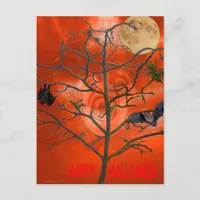 Dead Tree amongst an Orange Scary Sky Postcard