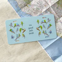 Lots of colorful parakeets - fun little birds    license plate