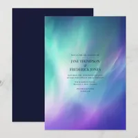 Northern Lights Aurora Borealis Winter Wedding Invitation