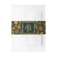 Black and Gold Merry Christmas Belly Band