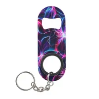 Vivid Neon Flower Burst Keychain Bottle Opener