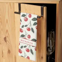 Rustic Vintage Cherry Pattern Kitchen Towel