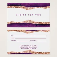 Purple And Gold Watercolor Gift Card