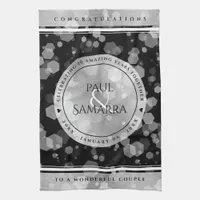 Elegant 10th Tin Wedding Anniversary Celebration Kitchen Towel