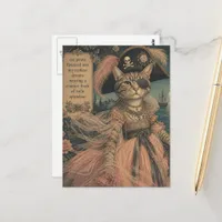 Adorable Pirate Cat in Tulle Postcard