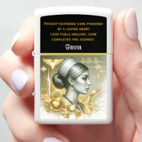 Golden Elegance of a Nurse Practitioner at Work Zippo Lighter