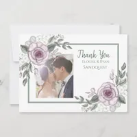 Thank You Notes | Mauve Roses Floral Photo