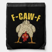 F-Caw-F Humor Gothic Crow Funny Aesthetic Style Drawstring Bag