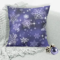 Prettiest Snowflakes Pattern Violet ID846 Throw Pillow