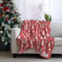 Red Christmas Pattern#6 ID1009 Fleece Blanket