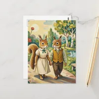 Cute Squirrel Couple in the Park Postcard