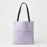 Elegant Vintage Lavender Wedding Bridesmaid's Gift Tote Bag