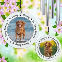 In Loving Memory Modern Dog Photo Pet Memorial Wind Chime